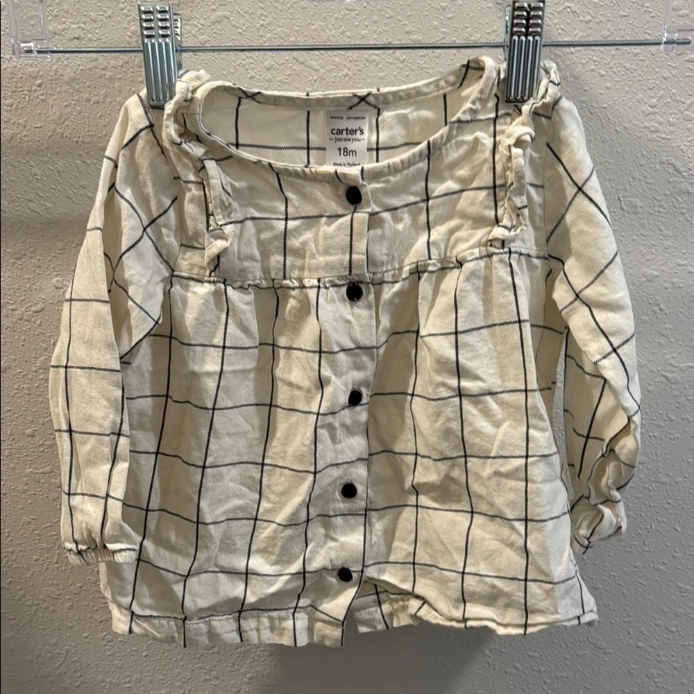 Carter's Cream Checkered Baby Top